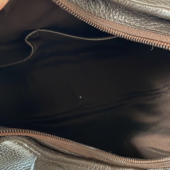 Vintage Real Leather Talbots Brown Dumpling Braided Trim Shoulder Bag Purse - Picture 6 of 8